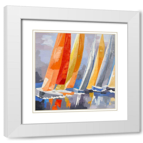 Tavonata White Modern Wood Framed Art Print with Double Matting by Mauviel, Laurence