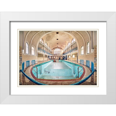The Grand Pool White Modern Wood Framed Art Print with Double Matting by Haker, Matthias