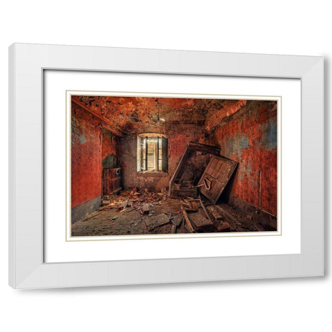The Red Room White Modern Wood Framed Art Print with Double Matting by Haker, Matthias