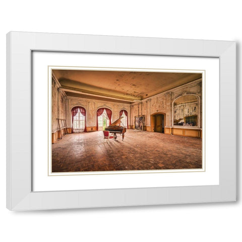 Keep on Dancing White Modern Wood Framed Art Print with Double Matting by Haker, Matthias