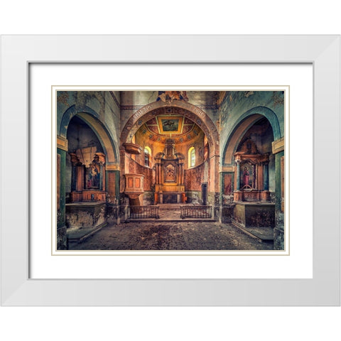 No More Preaching White Modern Wood Framed Art Print with Double Matting by Haker, Matthias