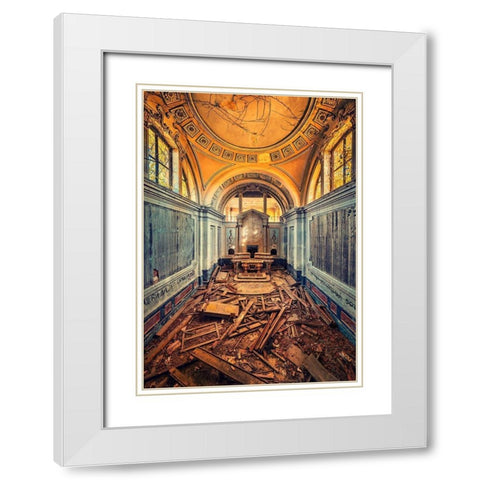 Left to Crumble White Modern Wood Framed Art Print with Double Matting by Haker, Matthias