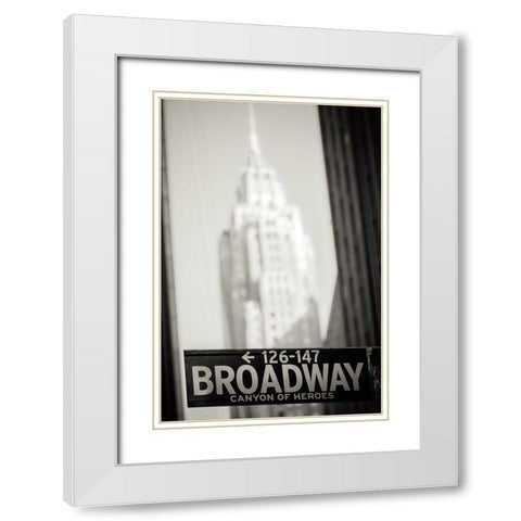 Broadway White Modern Wood Framed Art Print with Double Matting by Bertrande, Arnaud