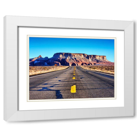 Mountain Hole White Modern Wood Framed Art Print with Double Matting by Lichtenwalter, Tom