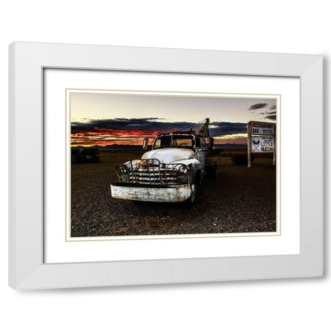 UFO Car White Modern Wood Framed Art Print with Double Matting by Lichtenwalter, Tom