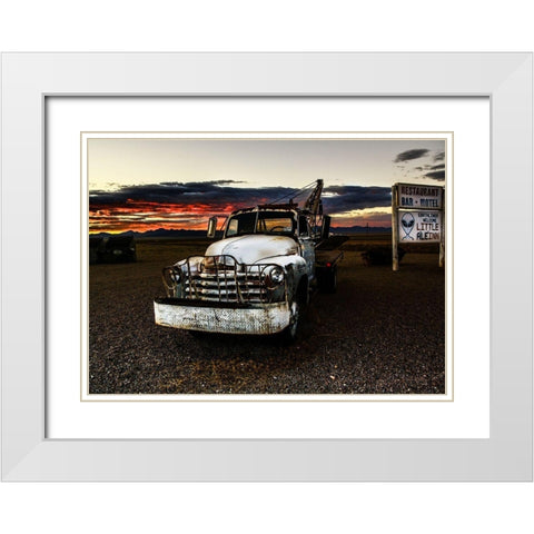 UFO Car White Modern Wood Framed Art Print with Double Matting by Lichtenwalter, Tom
