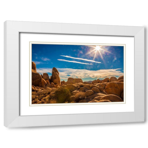 Yellow Rocks White Modern Wood Framed Art Print with Double Matting by Lichtenwalter, Tom