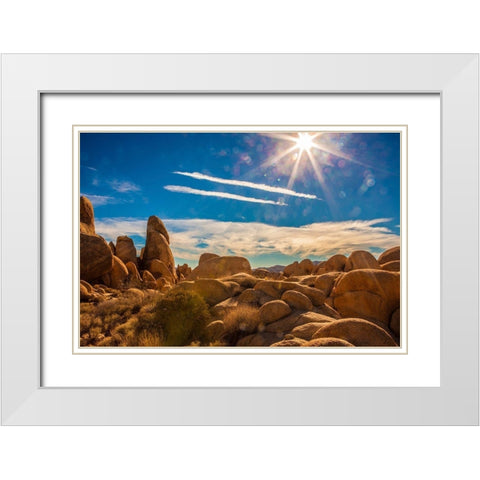 Yellow Rocks White Modern Wood Framed Art Print with Double Matting by Lichtenwalter, Tom