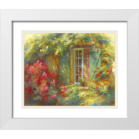 Charme Provencale White Modern Wood Framed Art Print with Double Matting by Messely, Johan