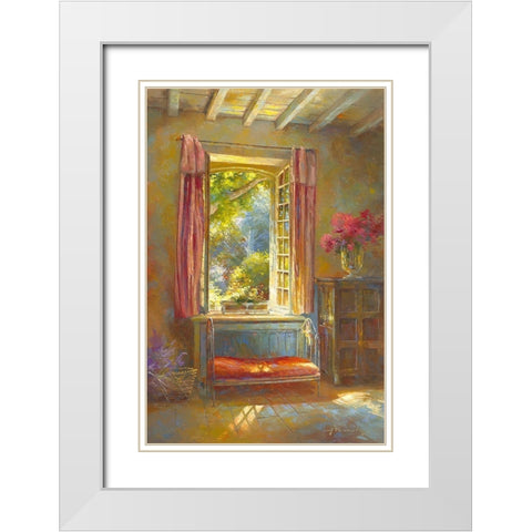 Le lit de SÃ£ska White Modern Wood Framed Art Print with Double Matting by Messely, Johan