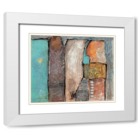 Leicht grun - blau White Modern Wood Framed Art Print with Double Matting by Alba, Andreas