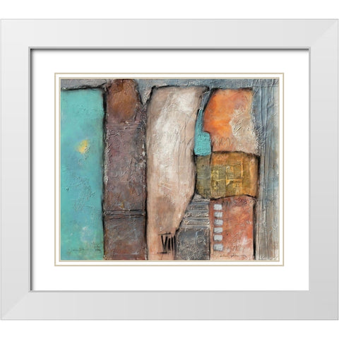 Leicht grun - blau White Modern Wood Framed Art Print with Double Matting by Alba, Andreas