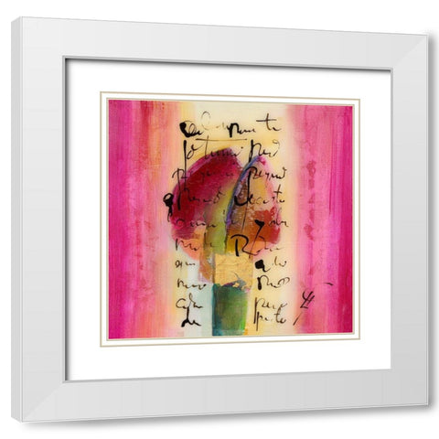 Amor White Modern Wood Framed Art Print with Double Matting by Leys, Gemma