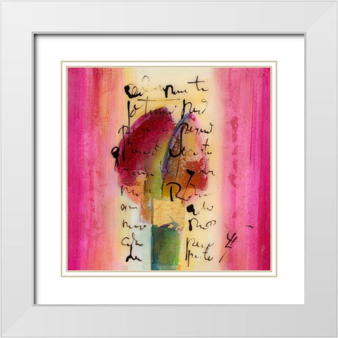 Amor White Modern Wood Framed Art Print with Double Matting by Leys, Gemma