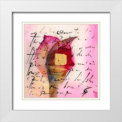 Tu rosa White Modern Wood Framed Art Print with Double Matting by Leys, Gemma