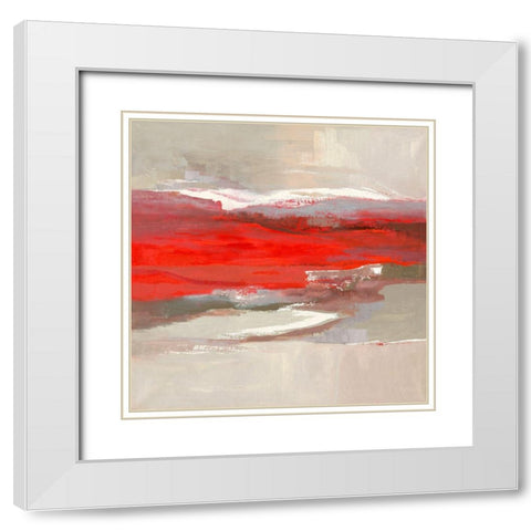 Laque Rouge White Modern Wood Framed Art Print with Double Matting by Parise, Chantal