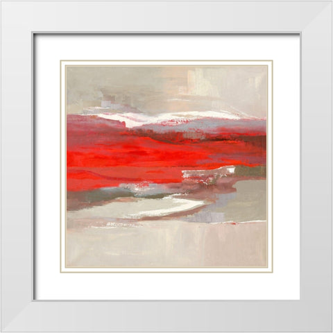 Laque Rouge White Modern Wood Framed Art Print with Double Matting by Parise, Chantal