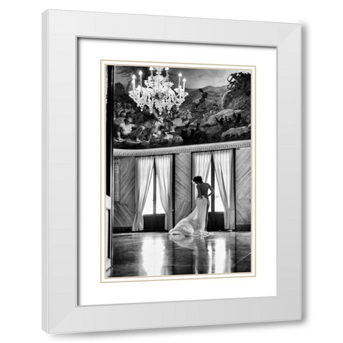 Elegance White Modern Wood Framed Art Print with Double Matting by Milillo, Marco