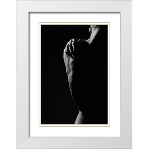 Black and White Shadows White Modern Wood Framed Art Print with Double Matting by Milillo, Marco