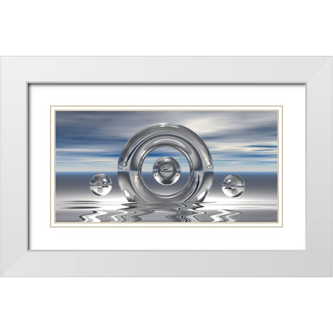 SilverRing White Modern Wood Framed Art Print with Double Matting by Hillert, Peter