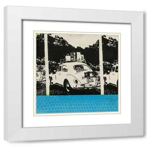 Coccinelle Bis White Modern Wood Framed Art Print with Double Matting by Gouy, Chrystelle