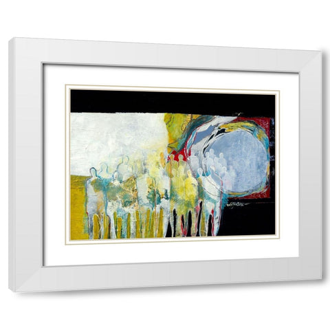 Together again II White Modern Wood Framed Art Print with Double Matting by van Ginkel, Marjolijn