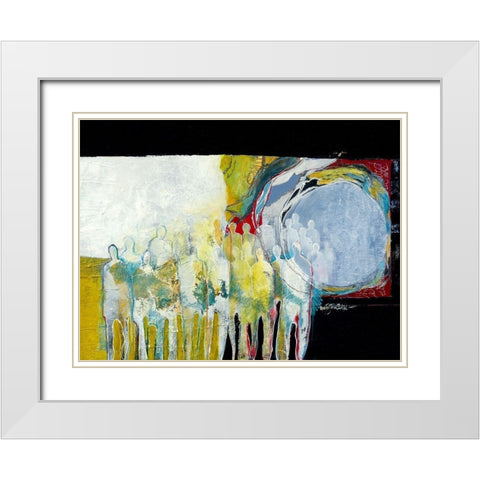 Together again II White Modern Wood Framed Art Print with Double Matting by van Ginkel, Marjolijn