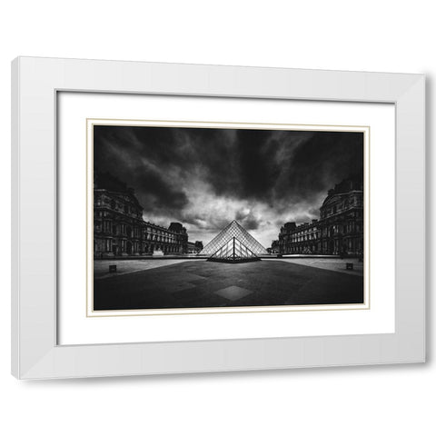 Louvre White Modern Wood Framed Art Print with Double Matting by Haker, Matthias