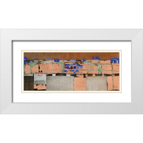 Blue Settlement White Modern Wood Framed Art Print with Double Matting by Richter-Armgart, Rose