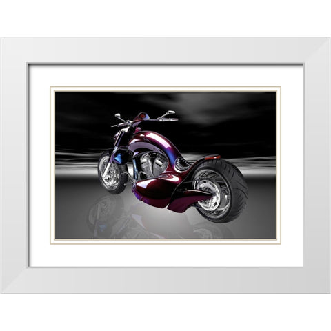 Excite White Modern Wood Framed Art Print with Double Matting by Hillert, Peter