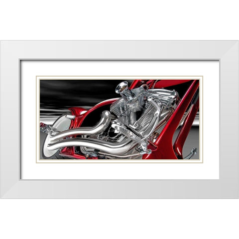 V Block One White Modern Wood Framed Art Print with Double Matting by Hillert, Peter