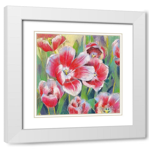 Blumen 2 White Modern Wood Framed Art Print with Double Matting by Botman, Loes
