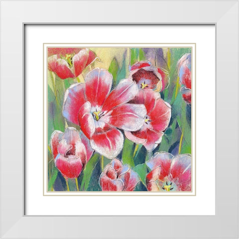 Blumen 2 White Modern Wood Framed Art Print with Double Matting by Botman, Loes