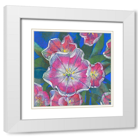 Blumen 3 White Modern Wood Framed Art Print with Double Matting by Botman, Loes