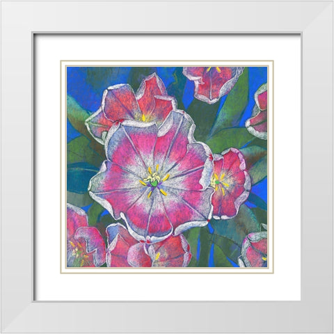 Blumen 3 White Modern Wood Framed Art Print with Double Matting by Botman, Loes