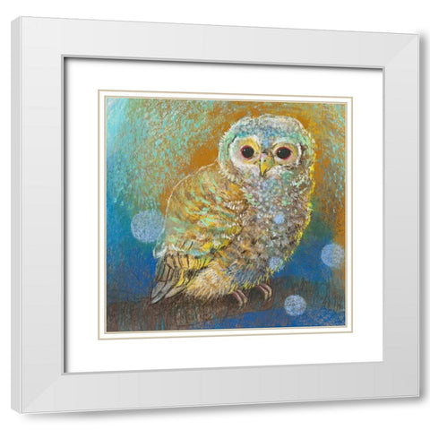 Junger Waldkauz White Modern Wood Framed Art Print with Double Matting by Botman, Loes