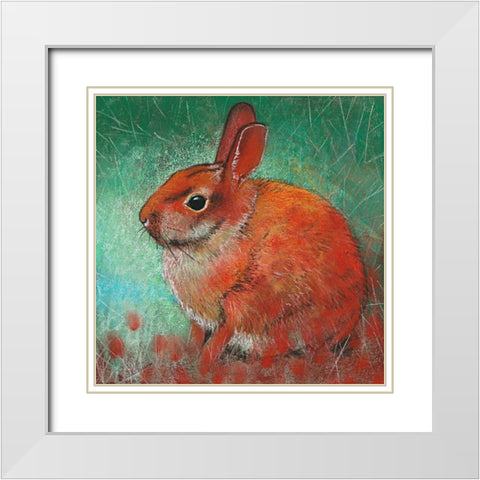 Kanninchen White Modern Wood Framed Art Print with Double Matting by Botman, Loes