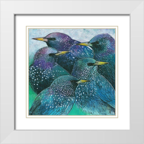 Stare White Modern Wood Framed Art Print with Double Matting by Botman, Loes