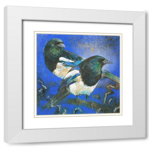 Elstern White Modern Wood Framed Art Print with Double Matting by Botman, Loes