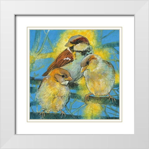 Spatzen White Modern Wood Framed Art Print with Double Matting by Botman, Loes