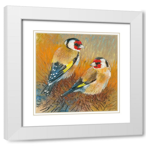 Distelfinken White Modern Wood Framed Art Print with Double Matting by Botman, Loes