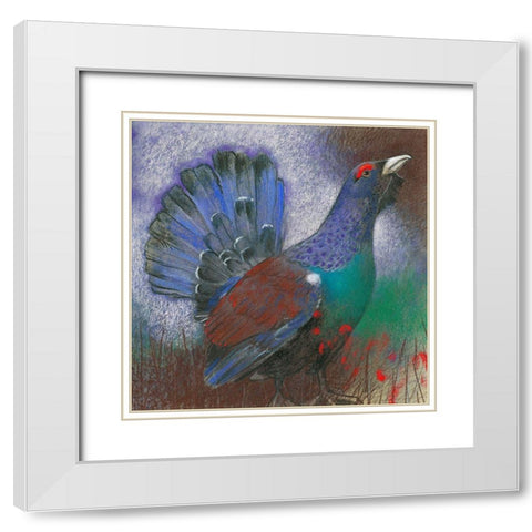 Auerhuhn White Modern Wood Framed Art Print with Double Matting by Botman, Loes