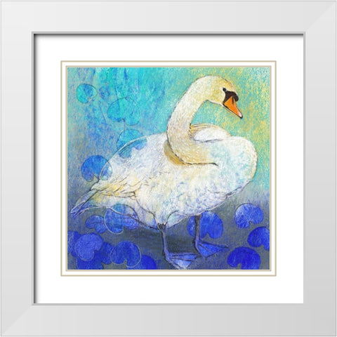 Schwan White Modern Wood Framed Art Print with Double Matting by Botman, Loes