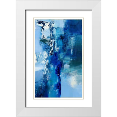La vie en bleu IÂ  White Modern Wood Framed Art Print with Double Matting by Ball, Veronique