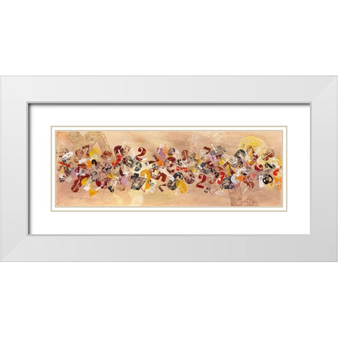 Zahlenfluss White Modern Wood Framed Art Print with Double Matting by Wendling, Heinz