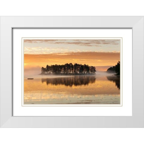 Sonnenaufgang am Oerken White Modern Wood Framed Art Print with Double Matting by Seidel, Leo