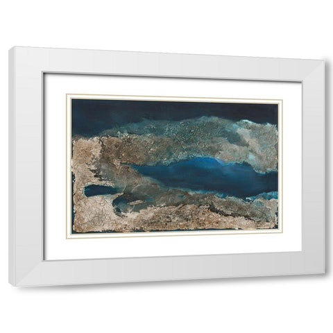 Fiordo III White Modern Wood Framed Art Print with Double Matting by Kotyba, Marion