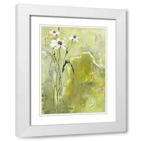 Quand je me promene... I White Modern Wood Framed Art Print with Double Matting by Zacher-Finet, Isabelle