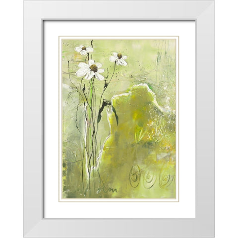 Quand je me promene... I White Modern Wood Framed Art Print with Double Matting by Zacher-Finet, Isabelle