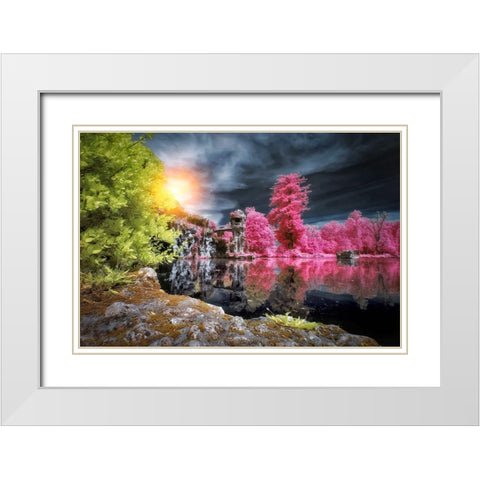 Majolan White Modern Wood Framed Art Print with Double Matting by Gee, Tonee